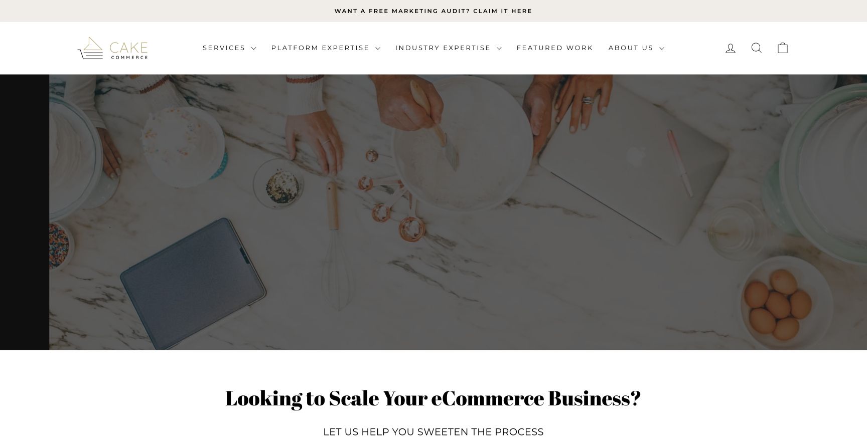 Cake Commerce homepage