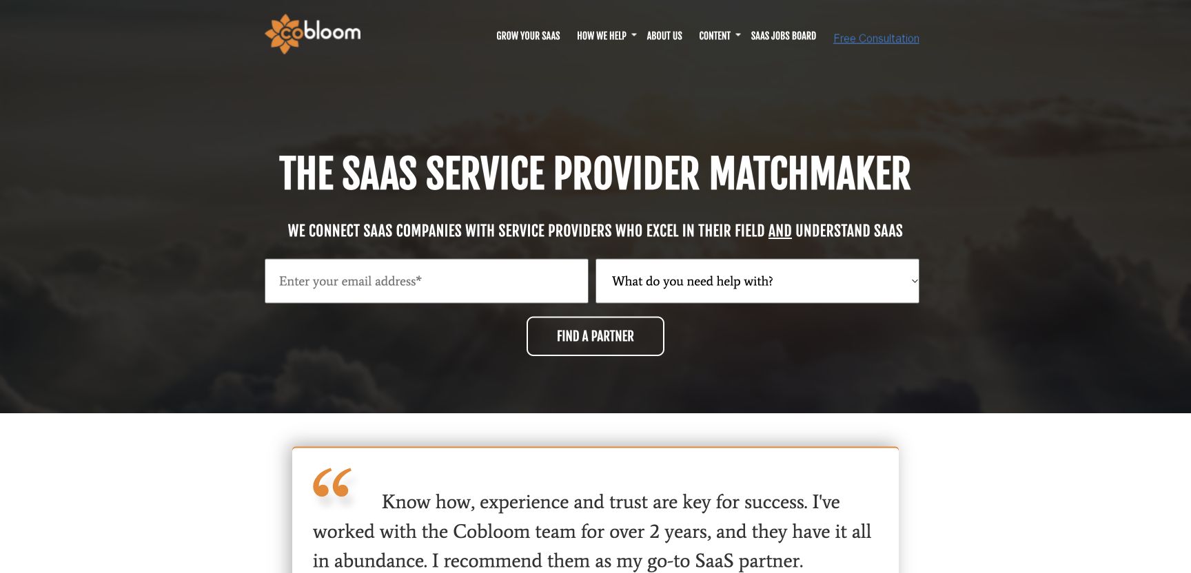 Cobloom homepage