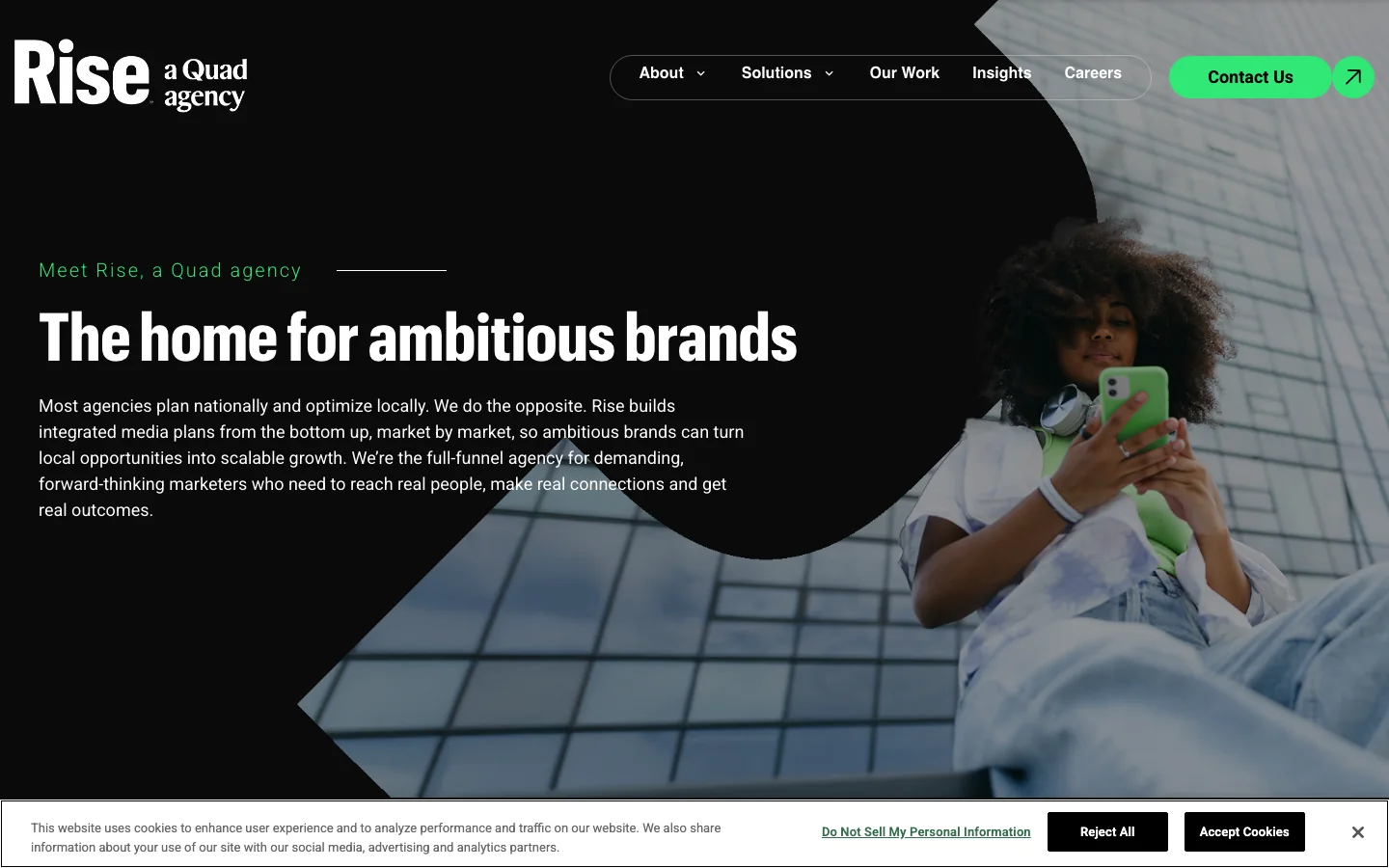 Rise homepage