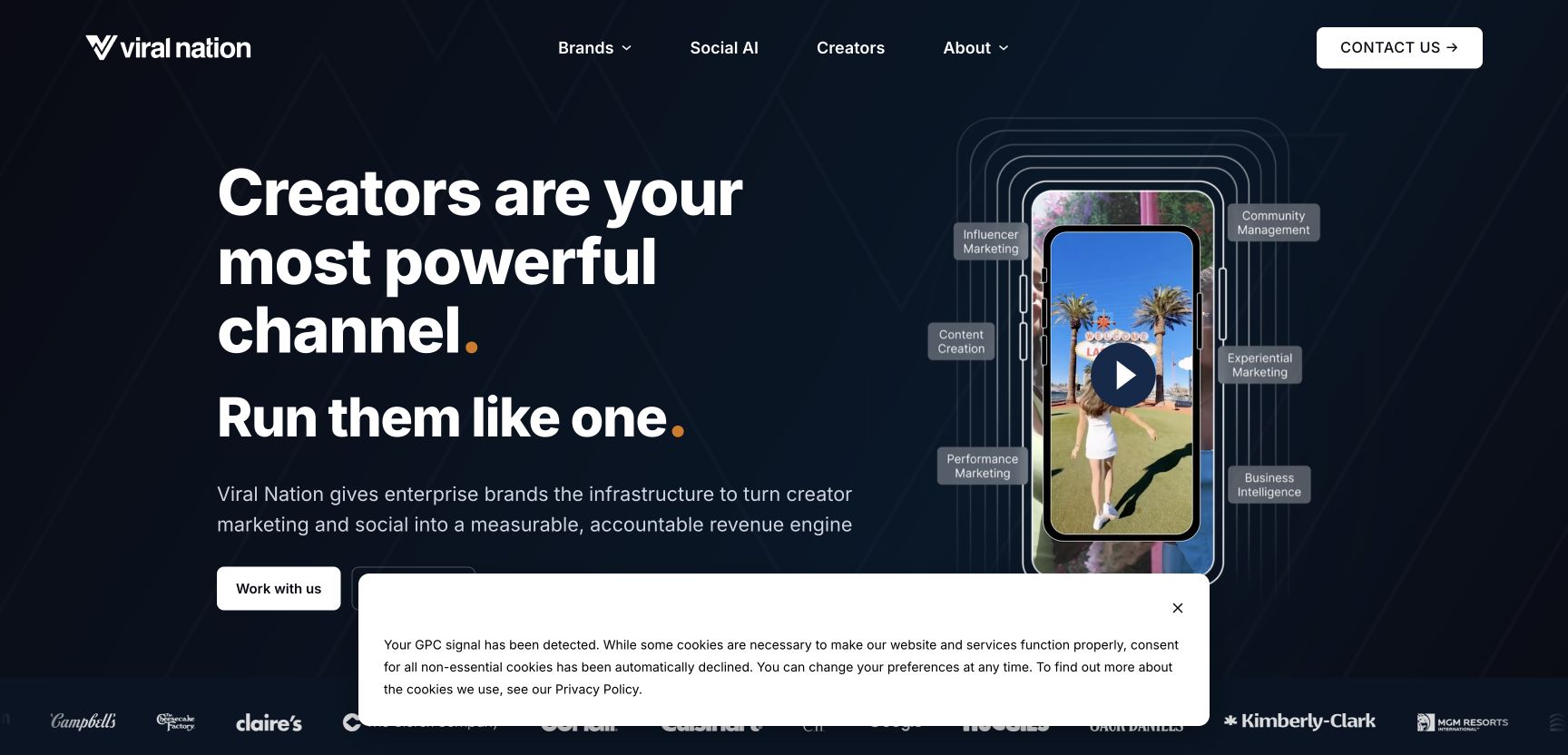 Viral Nation homepage